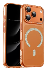 Apple iPhone 17 Pro Tash Diamond Magsafe Kapak - Turuncu