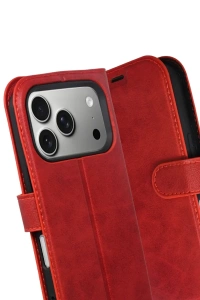 Apple iPhone 17 Pro Trend S Plus Kapaklı Kılıf - Kırmızı