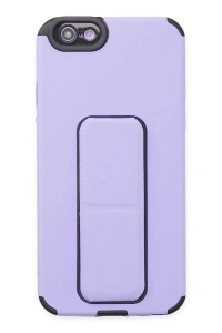 Apple iPhone 6 Kılıf Mega Standlı Silikon - Lila