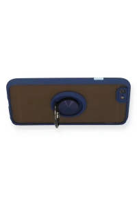 Apple iPhone 6 Kılıf Montreal Yüzüklü Silikon Kapak - Lacivert