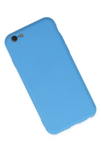 Apple iPhone 6 Plus Kılıf Nano içi Kadife Silikon - Mavi
