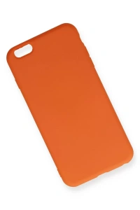 Apple iPhone 6 Plus Kılıf Nano içi Kadife Silikon - Turuncu