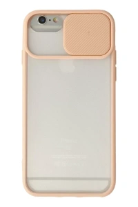 Apple iPhone 6 Plus Kılıf Palm Buzlu Kamera Sürgülü Silikon - Pembe