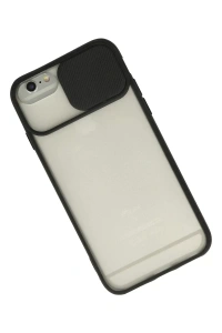 Apple iPhone 6 Plus Kılıf Palm Buzlu Kamera Sürgülü Silikon - Siyah