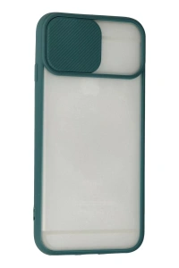 Apple iPhone 6 Plus Kılıf Palm Buzlu Kamera Sürgülü Silikon - Yeşil