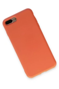 Apple iPhone 7 Plus Kılıf Nano içi Kadife Silikon - Turuncu