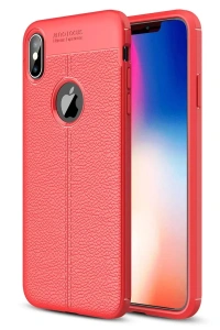 Apple iPhone X Kılıf Auto Focus Kapak - Kırmızı