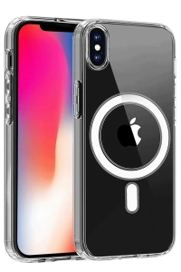 Apple iPhone X Kılıf Magneticsafe Şeffaf Silikon - Şeffaf