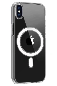 Apple iPhone X Kılıf Magneticsafe Şeffaf Silikon - Şeffaf