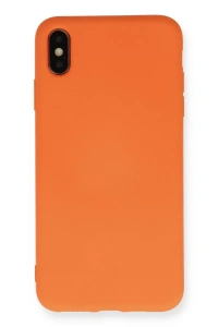 Apple iPhone X Kılıf Nano içi Kadife Silikon - Turuncu