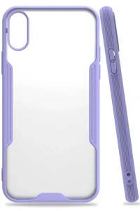 Apple iPhone X Kılıf Platin Silikon - Lila