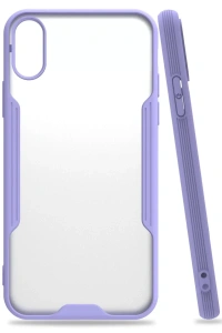Apple iPhone X Kılıf Platin Silikon - Lila