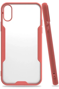 Apple iPhone X Kılıf Platin Silikon - Pembe