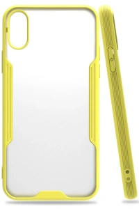 Apple iPhone X Kılıf Platin Silikon - Sarı