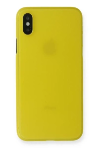 Apple iPhone X Kılıf PP Ultra İnce Kapak - Sarı