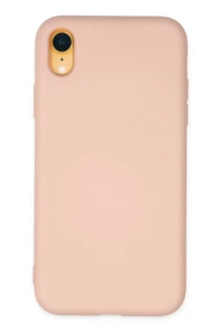 Apple iPhone XR Kılıf Nano içi Kadife Silikon - Pudra