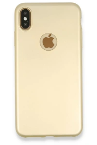 Apple iPhone XS Max Kılıf First Silikon - Gold