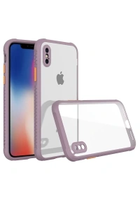 Apple iPhone XS Max Kılıf Miami Şeffaf Silikon - Açık Mor