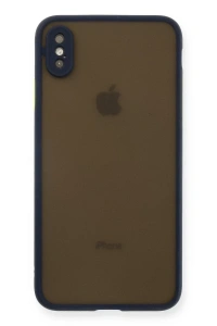 Apple iPhone XS Max Kılıf Montreal Silikon Kapak - Lacivert
