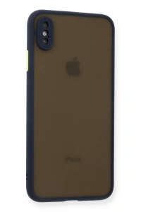 Apple iPhone XS Max Kılıf Montreal Silikon Kapak - Lacivert