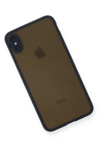 Apple iPhone XS Max Kılıf Montreal Silikon Kapak - Lacivert