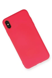 Apple iPhone XS Max Kılıf Nano içi Kadife Silikon - Koyu Pembe