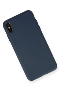 Apple iPhone XS Max Kılıf Nano içi Kadife Silikon - Lacivert