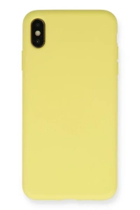 Apple iPhone XS Max Kılıf Nano içi Kadife Silikon - Mat Sarı