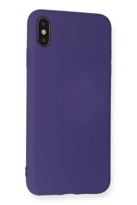Apple iPhone XS Max Kılıf Nano içi Kadife Silikon - Mor
