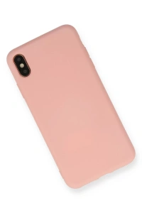 Apple iPhone XS Max Kılıf Nano içi Kadife Silikon - Pudra