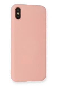 Apple iPhone XS Max Kılıf Nano içi Kadife Silikon - Pudra