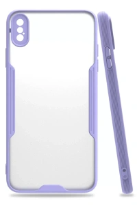 Apple iPhone XS Max Kılıf Platin Silikon - Lila