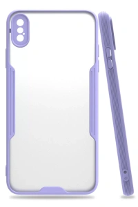 Apple iPhone XS Max Kılıf Platin Silikon - Lila