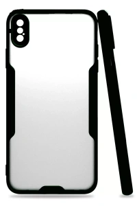 Apple iPhone XS Max Kılıf Platin Silikon - Siyah