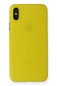 Apple iPhone XS Max Kılıf PP Ultra İnce Kapak - Sarı