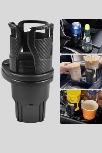 Araba Çift Bardak Tutucu 360° Dönebilen İkisi Bir Arada Ayarlanabilir