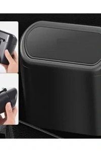 Araba Çöp Kutusu Kapaklı Organize Siyah Renk