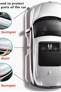 Araba Tampon Koruyucu Karbon Desenli Beyaz