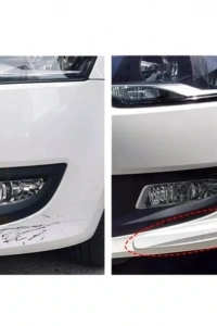 Araba Tampon Koruyucu Karbon Desenli Beyaz