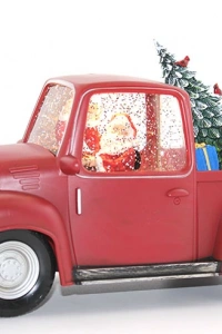 Araba Tasarımlı Işıklı Müzikli Noel Baba Kar Küresi