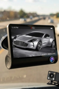 Araç DVR Kamera Çift Lensli 4 İnç Ekranlı G Sensörlü