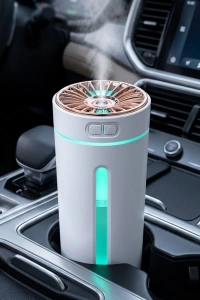 Araç İçi Hava Nemlendirici 5 Esans Hediyeli LED Işıklı USB Buhar Makinesi