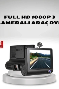 Araç Kamerası 3’lü Full HD DVR 1080P Gece Görüşlü ve G-Sensörlü