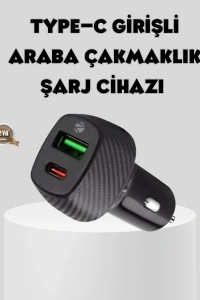 Araç Tipi Hızlı Şarj Adaptörü Type-C PD USB Çift Port Kompakt