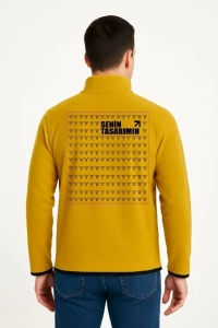 Arka Polar Kazak Dik Yaka - Sarı