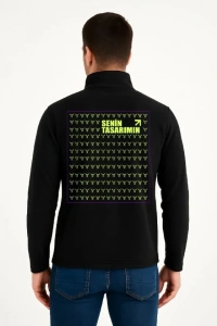 Arka Polar Kazak Dik Yaka - Siyah