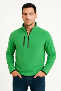 Arka Polar Kazak Dik Yaka - Yeşil