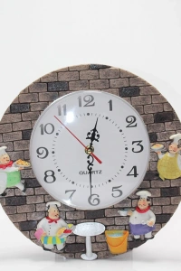 Aşçı Tasarımlı Polyester Duvar Saati Model 2