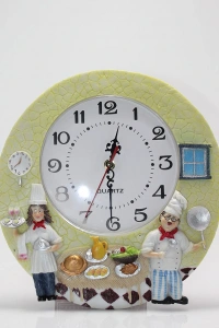 Aşçı Tasarımlı Polyester Duvar Saati Model 5