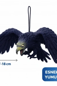 Asılabilir Lateks Kartal Dekor Süsü Siyah 17-18 cm